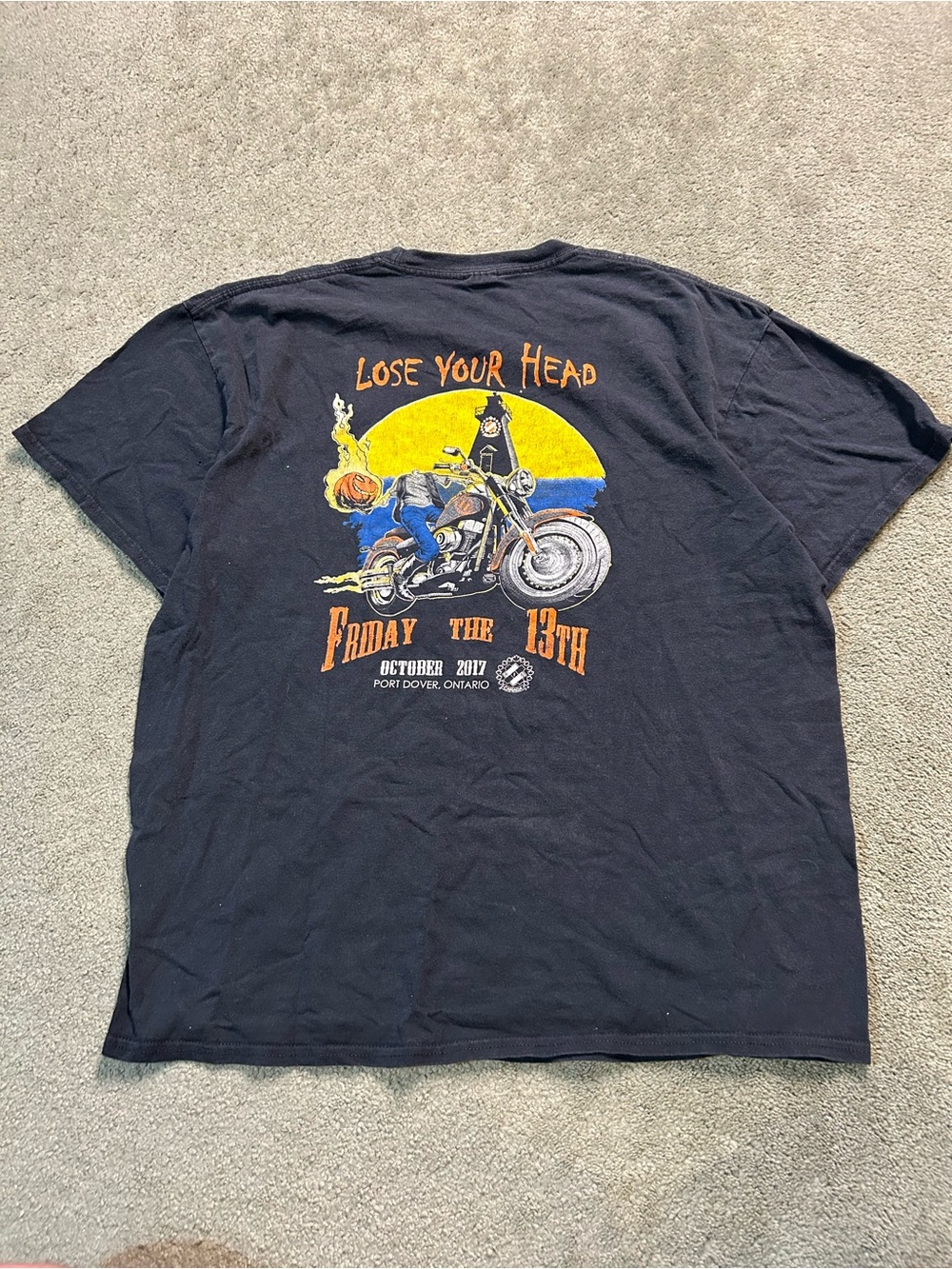 Vintage Friday The 13th Motorcycle Halloween T Shirt XL Y2K Biker